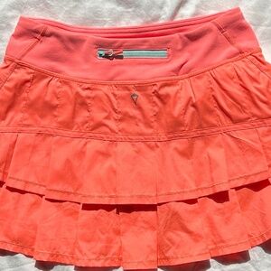 Ivivva Pacesetter Skirt Girls sz 14 similar to Lululemon sz 4 Coral Orange NWOT
